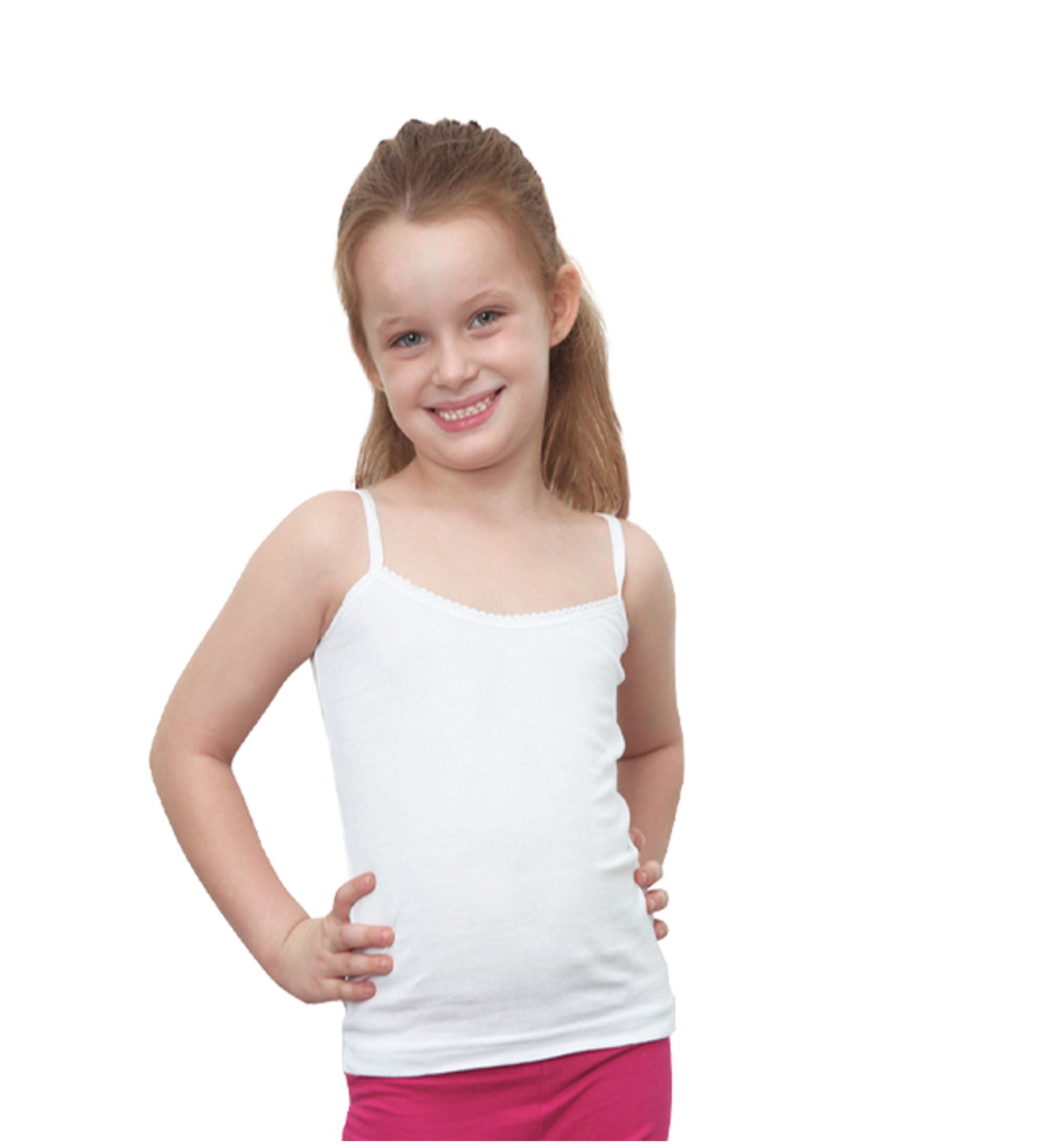 Kids Girls 3-pack Vest with Strap Sleeves